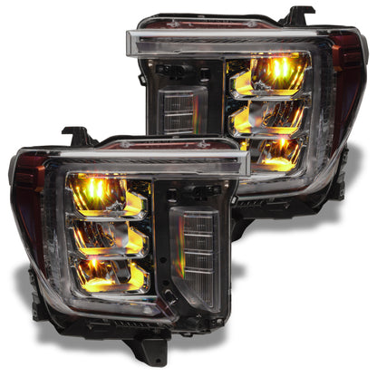 ORACLE Lighting Oracle 19-21 Silverado/Sierra 1500 RGB Demon Eye Headlight Upgrade Kit - ColorSHIFT w/o Controller 1440-334 1440-334 Photo - Mounted