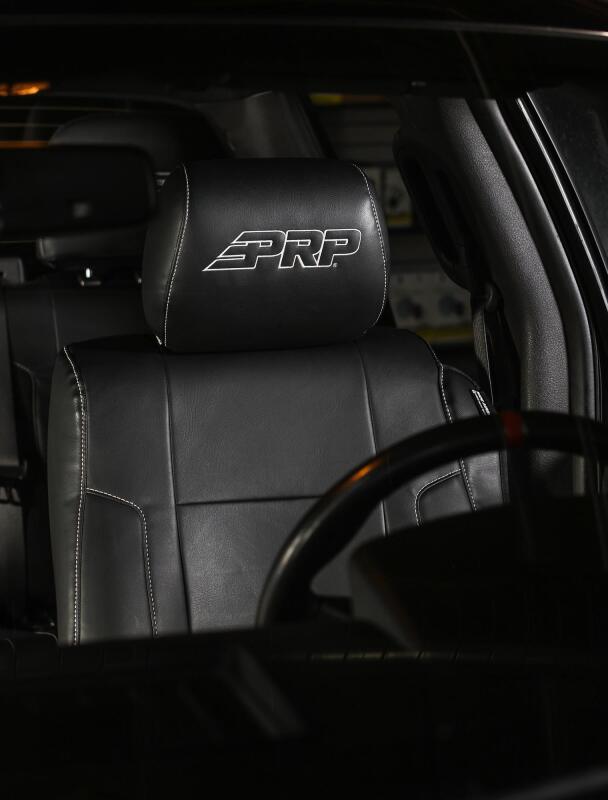 PRP Seats PRP 12-14 Ford Raptor Front Seat Covers (Pair) - Black w Silver Stitch B068-06 B068-06 Photo - Close Up