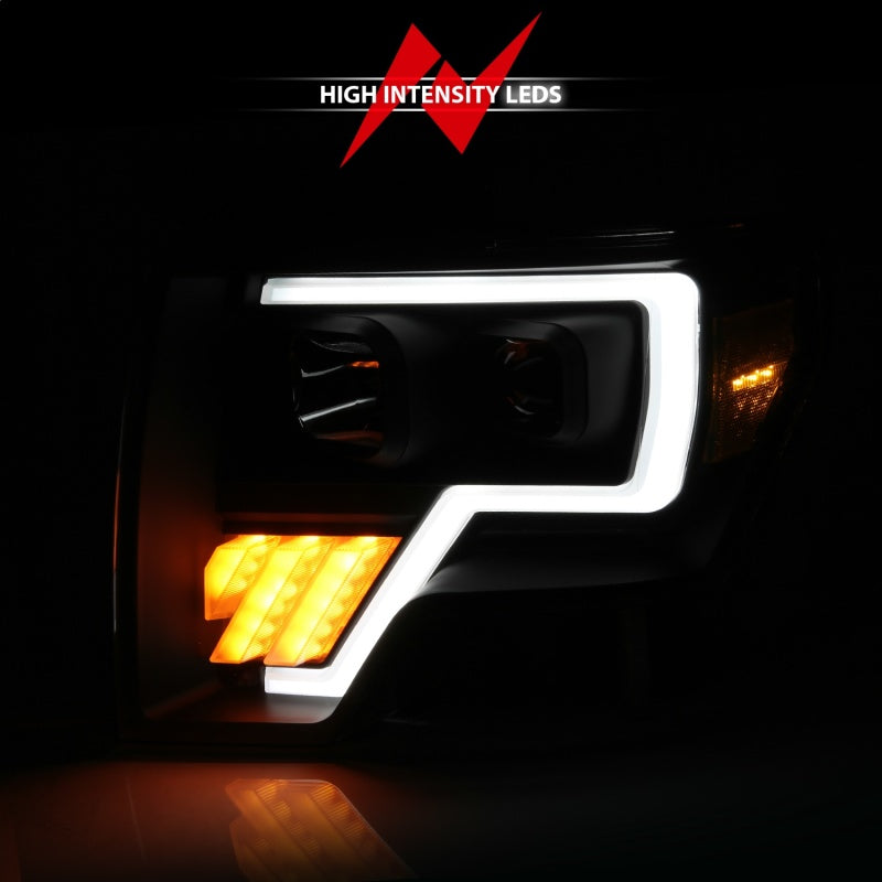 ANZO 2009-2014 Ford F-150 Projector Light Bar G4 H.L. Black Amber 111445 111445 Photo - Unmounted