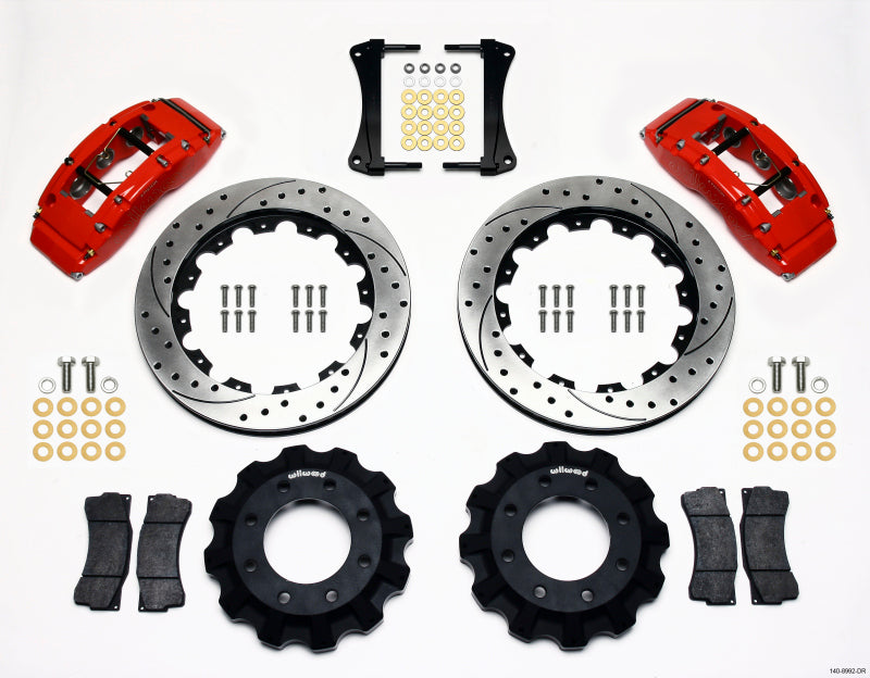 Wilwood TC6R Front Kit, 16.00", Drilled, Red, 1999-2014 GM Truck/SUV 140-8992-DR Photo - Primary