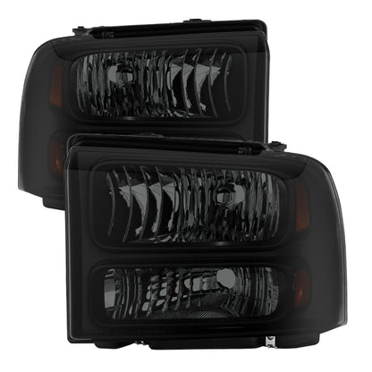 SPYDER Xtune Ford F250/350/450 Super Duty 05-07 Crystal Headlights Black Smoked HD-JH-FS05-AM-BSM 9030444 9030444 Photo - Primary