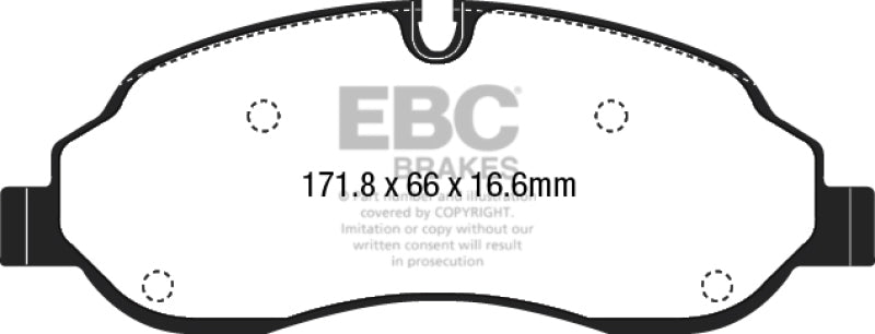 EBC 2015+ Ford Transit 150 SRW Yellowstuff Front Brake Pads DP42221R DP42221R Photo - Primary