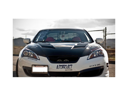 Spyder Hyundai Genesis 10-12 Projector Halogen Model- LED Halo DRL Blk PRO-YD-HYGEN09-DRL-BK 5034250 5034250 Photo - Mounted