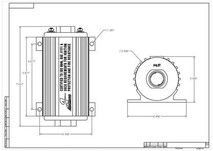 Aeromotive Marine Eliminator Fuel Pump 11110 Technical Drawing