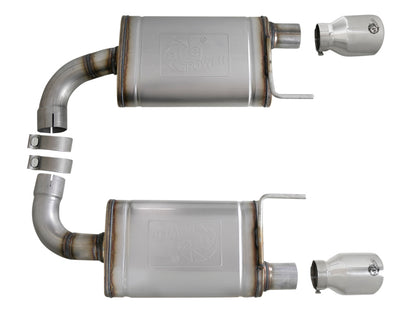 aFe MACH Force-Xp SS Axle Back Exhaust w/Polished Tips 15-17 Ford Mustang GT V8-5.0L 49-43105-P 49-43105-P Photo - Unmounted