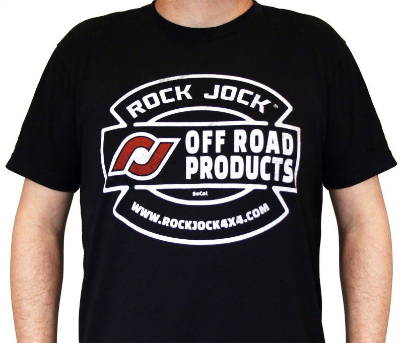RockJock T-Shirt w/ Vintage Logo Black Large Print on the Front RJ-711008-L