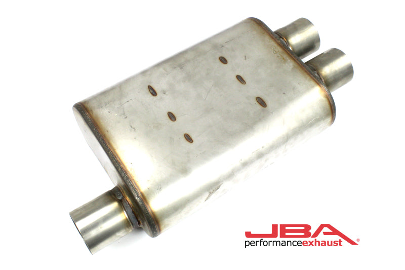 JBA Universal Chambered Style 304SS Muffler 13x9.75x4 2.5in Inlet Diameter Offset/2.5 Dual Outlet 40-251302 40-251302 Photo - Primary