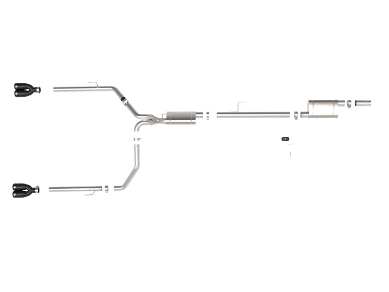 aFe Vulcan Series 3in-2-1/2in 304 SS Cat-Back 2020 Jeep Gladiator (JT) V6-3.6L w/ Black Tips 49-38084-B 49-38084-B Photo - Unmounted