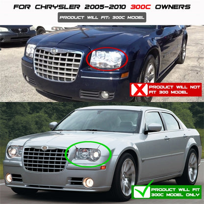 Spyder Chrysler 300C 05-10 Projector Headlights LED DRL Black High/Low H7 PRO-YD-C300C-DRL-BK 5075659 5075659 Photo - Mounted