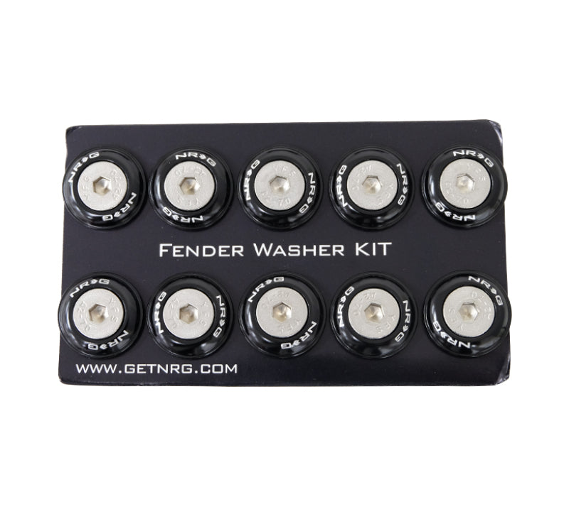 NRG Fender Washer Kit, Set of 10, Black, Rivets for Plastic FW-100BK Photo - Primary
