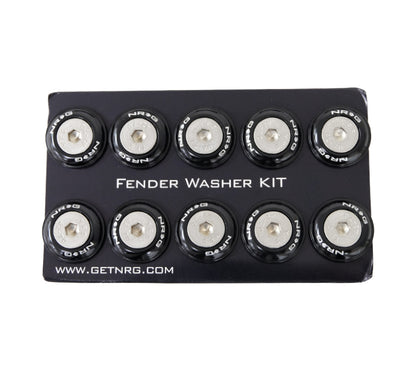 NRG Fender Washer Kit, Set of 10, Black, Rivets for Plastic FW-100BK Photo - Primary