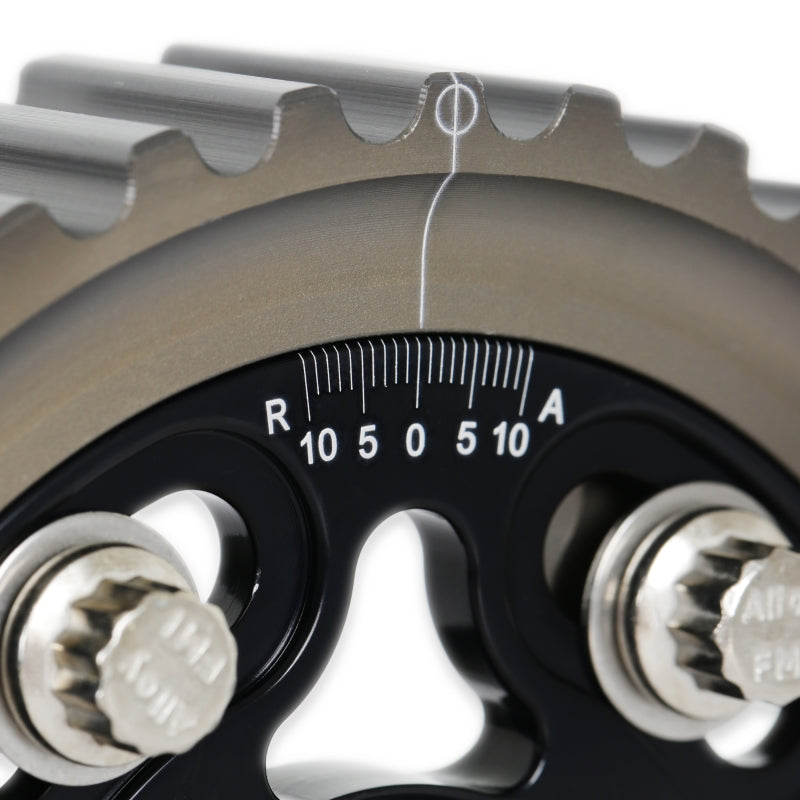 AEM Electronics Tru-Time Cam Gear Black 5-Bolt Honda D15B7 D16A6 & D16Z6 23-800BK Photo - Close Up