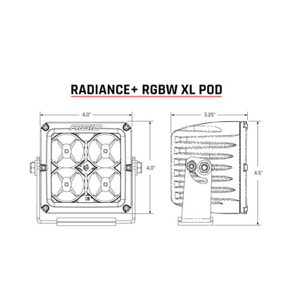 Rigid Industries Radiance+ Pod XL RGBW - Pair 322053 322053 Line Art