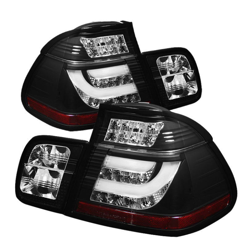 Spyder BMW E46 3-Series 02-05 4Dr Light Bar Style LED Tail Lights Black ALT-YD-BE4602-4D-LBLED-BK 5015938 5015938 Photo - Primary