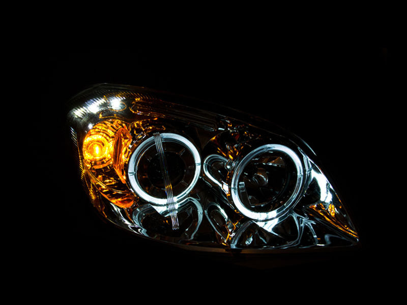 Anzo 2005-2010 Chevrolet Cobalt Projector Headlights w/ Halo Black w/ LED 121344 Photo - Mounted