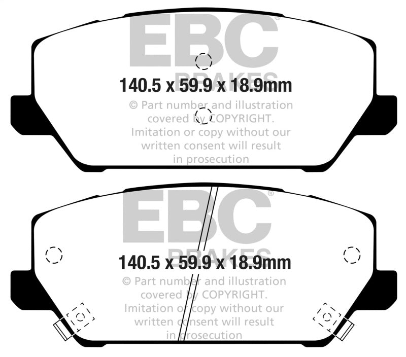 EBC 2019+ Hyundai Veloster N (2nd Gen) 2.0L Turbo Yellowstuff Front Brake Pads DP42343R DP42343R Photo - Primary