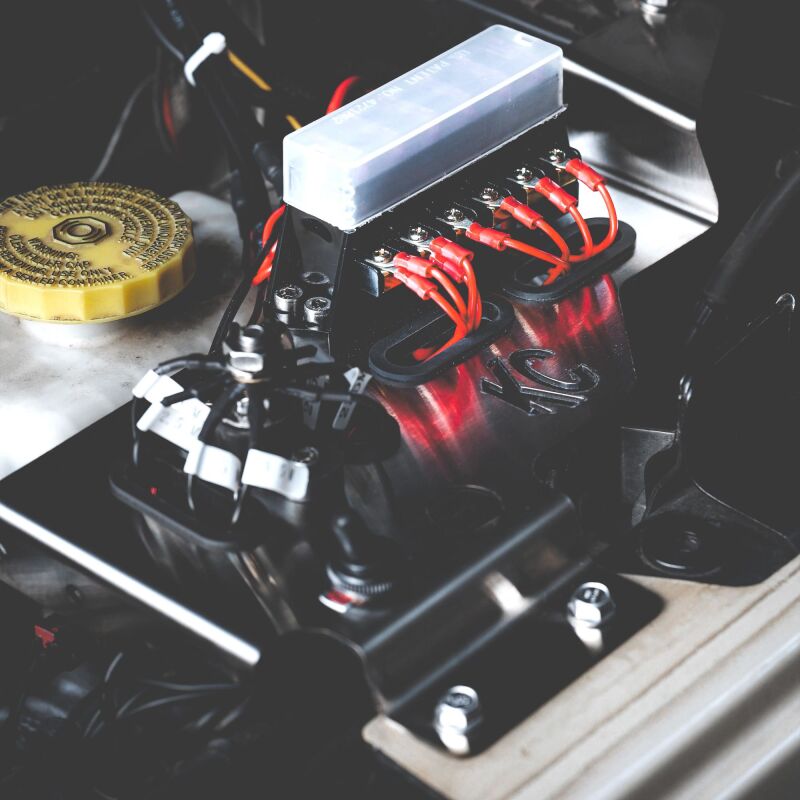 KC HiLiTES 2018+ Jeep Wrangler JL 3.6L / 2020+ Jeep Gladiator JT 3.6L Cyclone LED Engine Tray Kit 356 356 Photo - lifestyle view