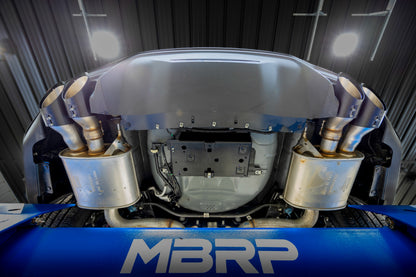 MBRP 15-24 Ford Mustang T304 SS 4in OD / 6.5in Length Quad Tip Cover Kit - Black Tip T5198BLK T5198BLK Photo - Mounted