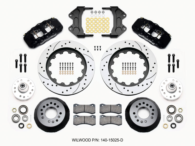 Wilwood AERO6 Front Hub Kit 15.00 Drilled WWE ProSpindle 140-15025-D 140-15025-D Photo - Primary