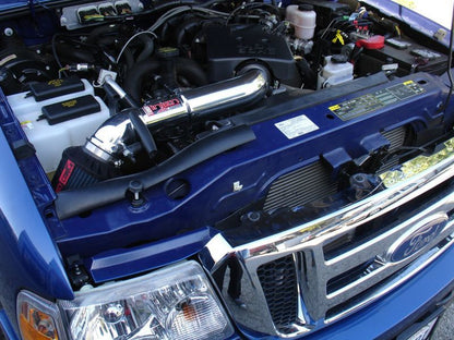Injen 04-11 Ford Ranger PU 4.0L V6 Wrinkle Blk Short Ram Intake w/ MR Tech/Air Fusion/Heat Shield PF9070WB PF9070WB Photo - Mounted