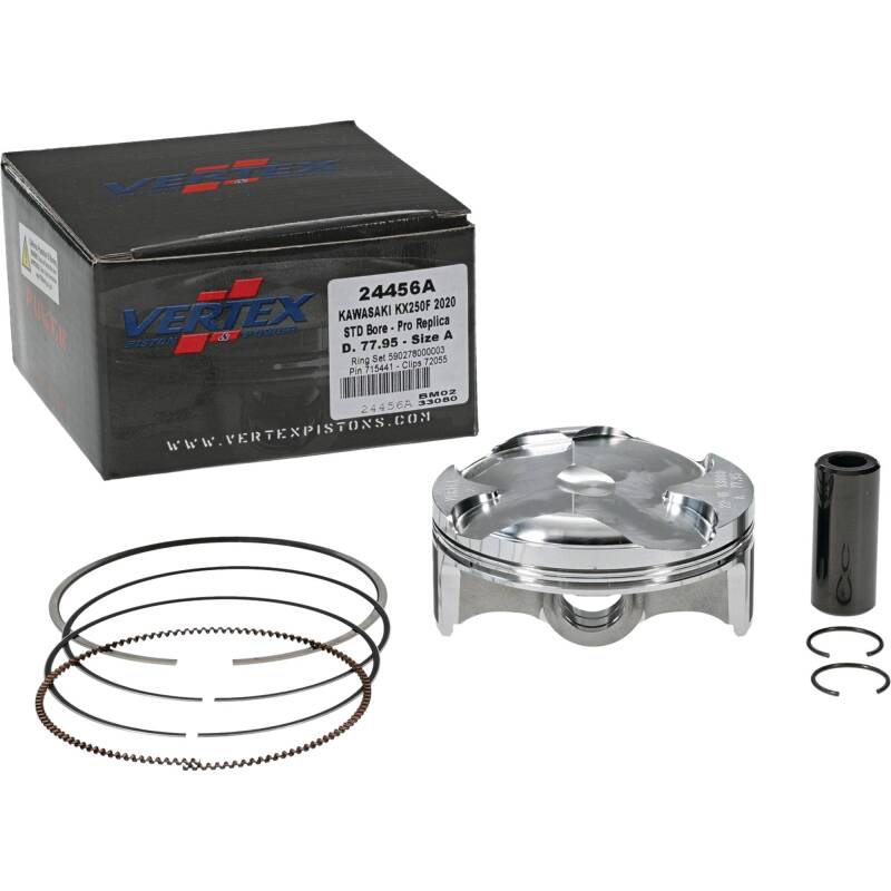 Vertex Pistons Vertex Piston 2020 Kawasaki KX 250 F 250cc Forged Replica Piston Kit 24456A 24456A Photo - Primary