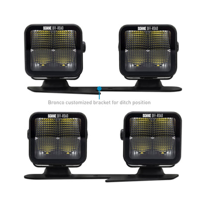 Borne Off-Road 21+ Bronco Light Pods 4pc Ditch 3x3 Flood BNLT-BR-21-DT4F BNLT-BR-21-DT4F Photo - Primary