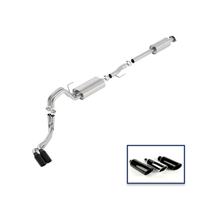 Ford Racing 15-18 F-150 5.0L Cat-Back Touring Exhaust System - Side Exit Black Chrome Tips M-5200-F1550RTBA M-5200-F1550RTBA Photo - Unmounted