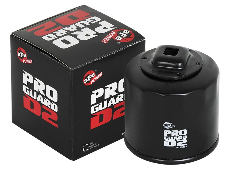 aFe Pro GUARD D2 Oil Filter (4 Pack) Nissan Cars 02-17 I4/ Subaru Cars 44-LF017-MB Photo - Unmounted
