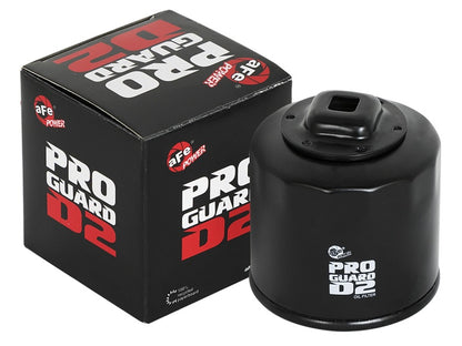 aFe Pro GUARD D2 Oil Filter (4 Pack) Nissan Cars 02-17 I4/ Subaru Cars 44-LF017-MB Photo - Unmounted