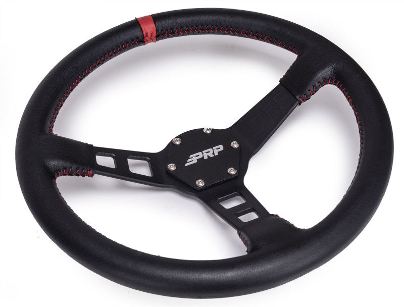 PRP Seats PRP Deep Dish Leather Steering Wheel- Red G113 G113 Photo - Primary