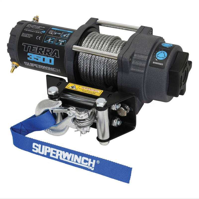 Superwinch 3500 LBS 12V DC 7/32 in x 32 ft Steel Rope Terra 3500 Winch - Gray Wrinkle 1135260 1135260 Photo - Primary