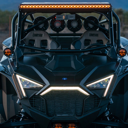Rigid Industries 2017+ Polaris Pro R/Turbo R Revolve Amber PRO A-Pillar Light Kit 41652 41652 Photo - Mounted