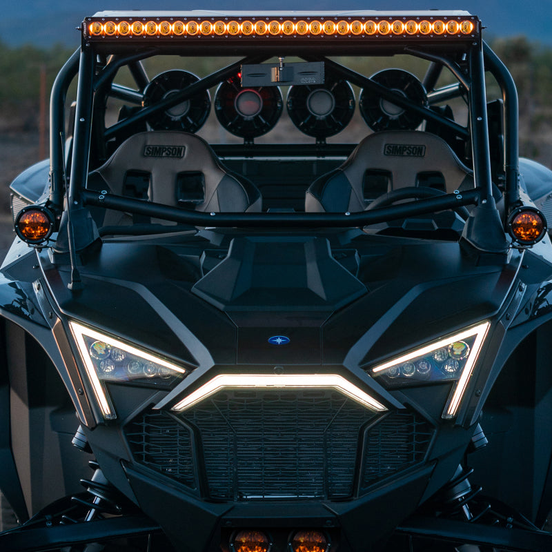 Rigid Industries 2017+ Polaris Pro R/Turbo R Revolve Amber PRO A-Pillar Light Kit 41652 41652 Photo - Mounted