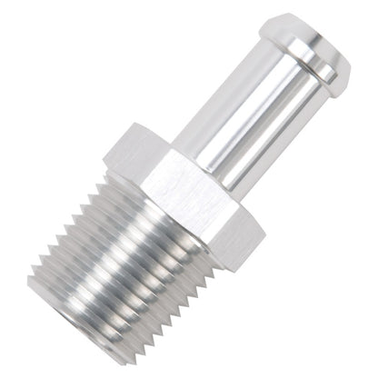 Edelbrock Hose End, Straight, 1/2" NPT to 1/2" Barb, Clear Anodize 8121 Photo - Unmounted