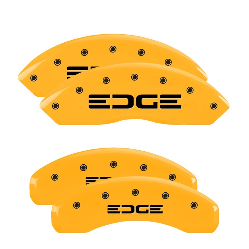 MGP 4 Caliper Covers Engraved Front & Rear Edge Yellow finish black ch 10119SEDGYL 10119SEDGYL Photo - Primary