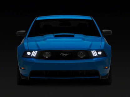 Raxiom 10-12 Ford Mustang LED Projector Headlights SEQL Turn Signals- Blk Housing (Clear Lens) 426685 426685 Photo - Close Up