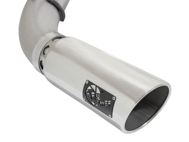 aFe ATLAS 5in DPF-Back Aluminized Steel Exhaust System w/Polished Tip: Nis 49-06112-P Photo - Unmounted