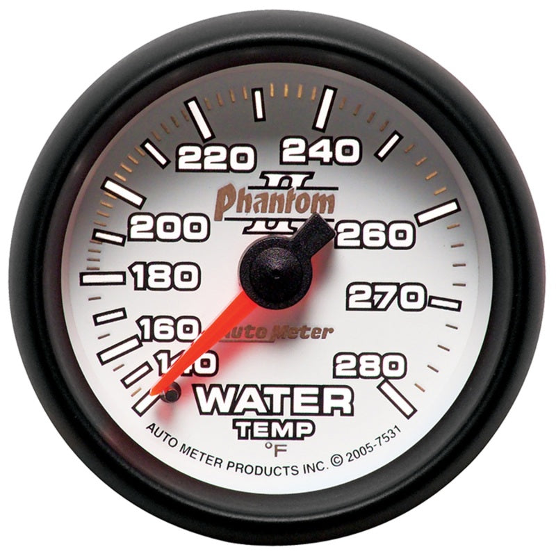 Autometer Phantom II 52.4mm Mechanical 140-280 Deg F Water Temperature Gauge 7531 7531 User 2