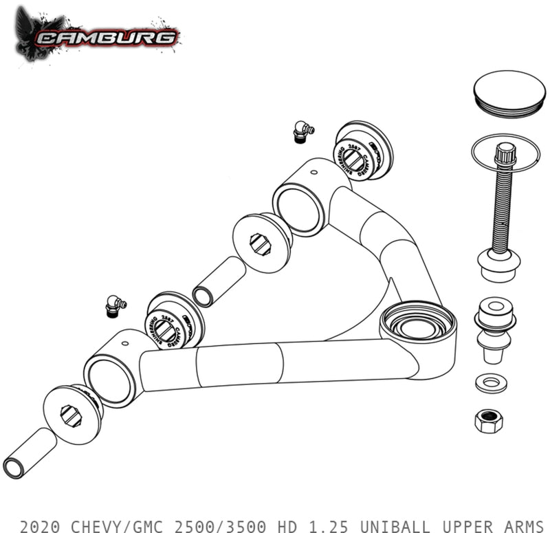 Camburg Chevy/GMC 2500/3500 HD 2WD/4WD 20-23 1.25in Performance Uniball Upper Arms (w/ covers) CAM-210081 CAM-210081 User 1
