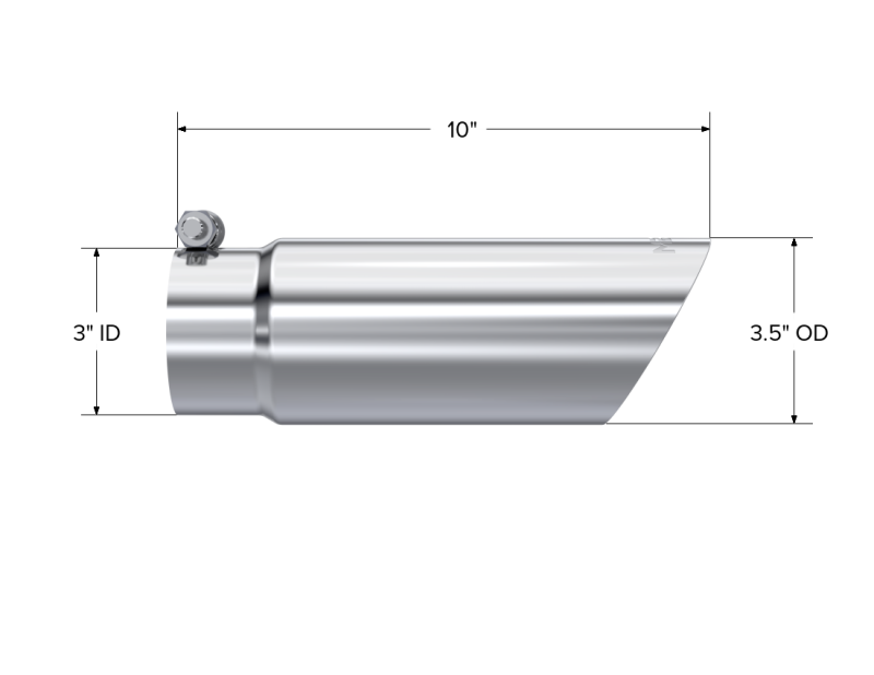 MBRP Universal Tip 3in O.D. Dual Wall Angled End 3 inlet 12 length T5114 Photo - Close Up