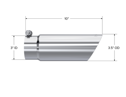 MBRP Universal Tip 3in O.D. Dual Wall Angled End 3 inlet 12 length T5114 Photo - Close Up