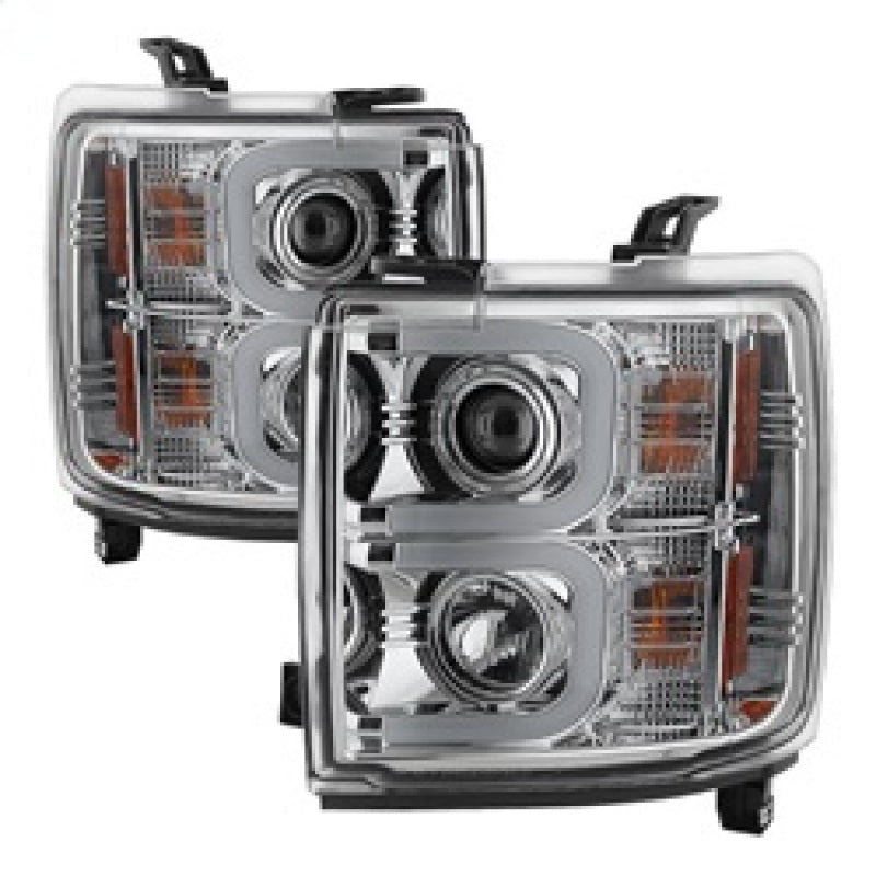 Spyder Chevy Silverado 2014-16 2500 HD Projector Headlights Light Bar DRL Chrm PRO-YD-CSHD14-LBDRL-C 5081049 5081049 Photo - Primary