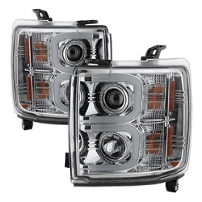 Spyder Chevy Silverado 2014-16 2500 HD Projector Headlights Light Bar DRL Chrm PRO-YD-CSHD14-LBDRL-C 5081049 5081049 Photo - Primary