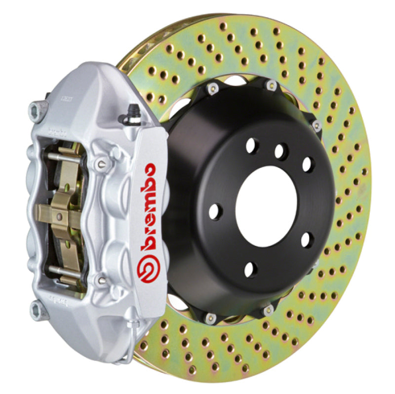 Brembo 15-18 M3 (CC Brake Eqpt) Rr GT BBK 4Pis Cast 380x28 2pc Rotor Drilled-Silver 2P1.9060A3