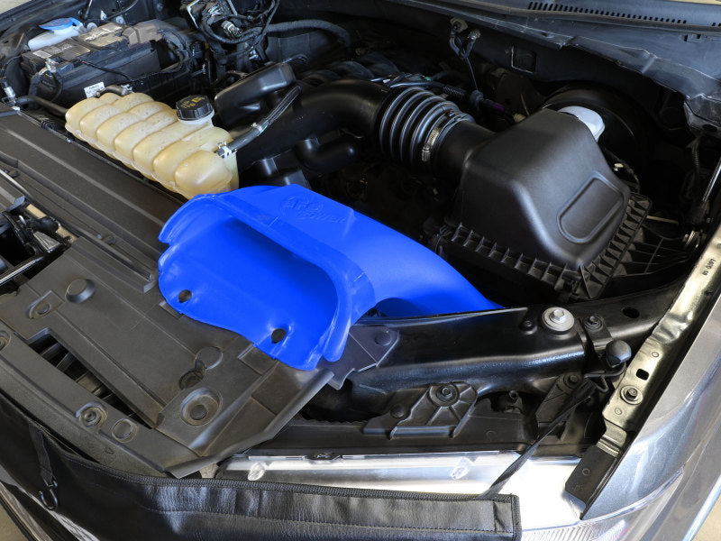 aFe Rapid Induction Dynamic Air Scoop 2021+ Ford F-150V6/V8 - Blue 52-10010SL 52-10010SL Photo - Mounted