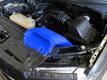 aFe Rapid Induction Dynamic Air Scoop 2021+ Ford F-150V6/V8 - Blue 52-10010SL 52-10010SL Photo - Mounted