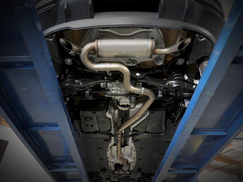 aFe MACH Force-Xp 3in - 2 1/2in SS Cat Back Exhaust System VW Tiguan 18-22 2.0- 110in Wheelbase 49-36449 49-36449 Photo - Mounted