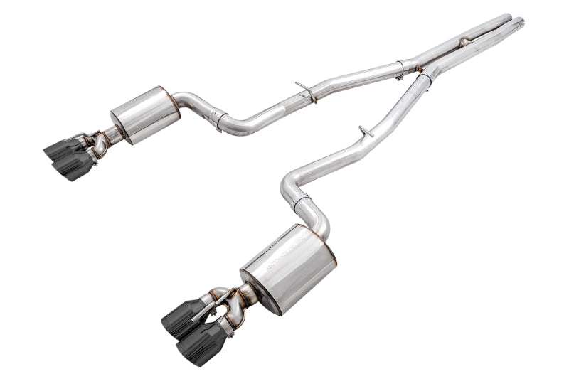 AWE Tuning 2015+ Dodge Challenger 6.4L/6.2L Non-Resonated Touring Edition Exhaust - Quad Black Tips 3020-43082 3020-43082 Photo - Primary