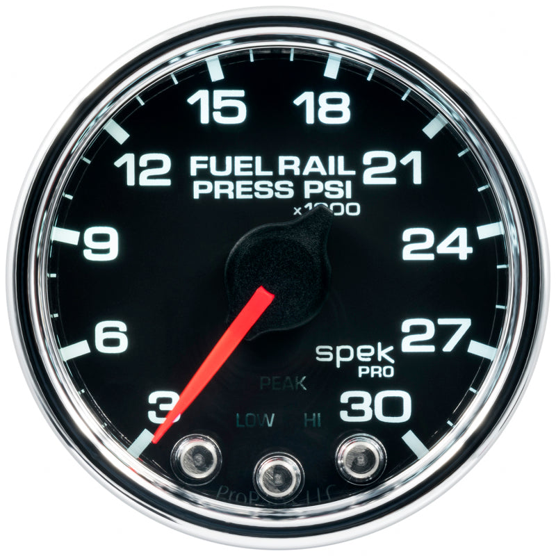 Autometer Spek-Pro Gauge Rail Press 2 1/16in 30Kpsi Stepper Motor W/Peak & Warn Blk/Chrm P32131 P32131 User 1