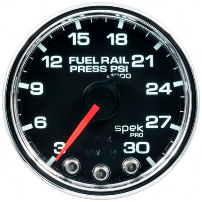 Autometer Spek-Pro Gauge Rail Press 2 1/16in 30Kpsi Stepper Motor W/Peak & Warn Blk/Chrm P32131 P32131 User 1